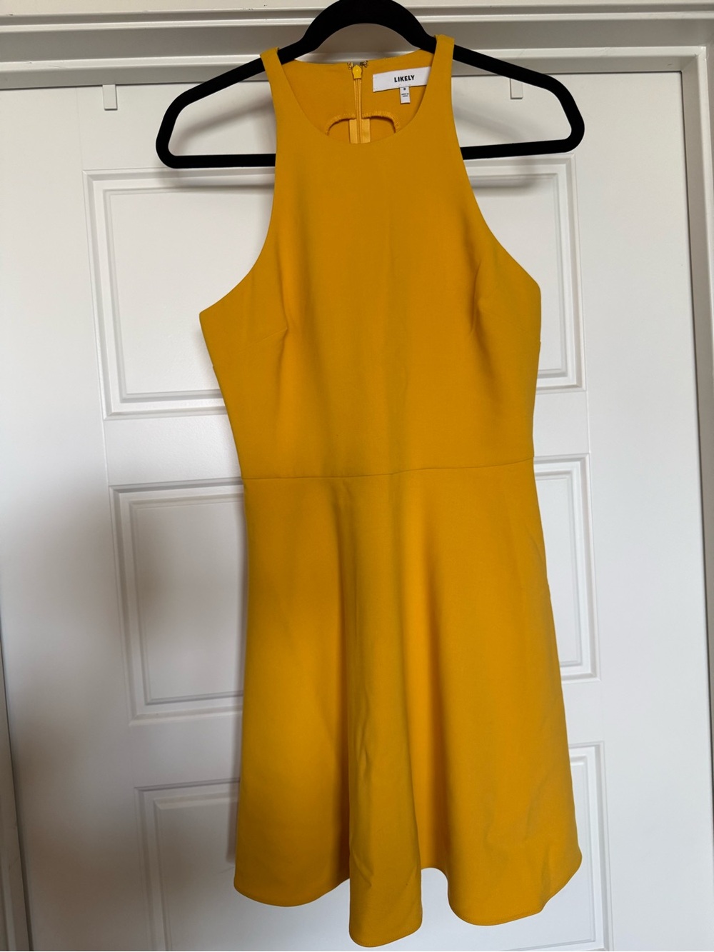Likely Mustard Yellow Halter Skater Dress